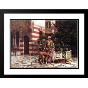  Girl in a Moorish Courtyard 20x23 Framed and Double Matted 