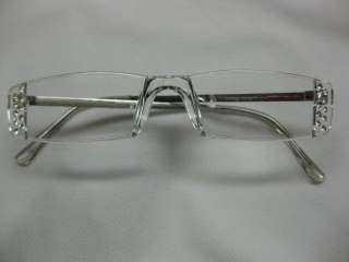 Rimless Clear Reading Glasses with 20 Rhinestones +2.00  