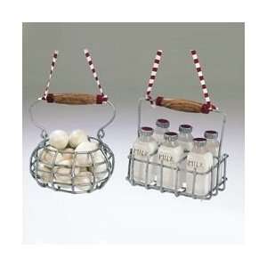  Club Pack of 12 Wire Egg and Milk Basket Christmas 