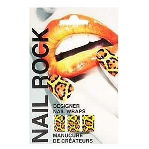 Nail Rock Designer Nail Wraps, Cheetah Yellow Black and Fluorescent 