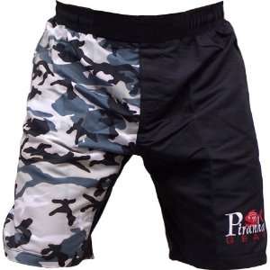  Piranha Gear Black and Camo MMA Grappling Board Shorts 