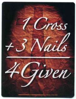 Cross + 3 Nails  4Given Bumper Magnet. A great inspirational car 