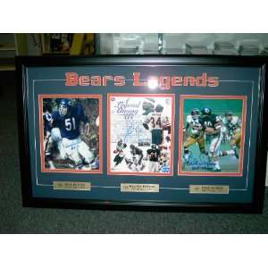 Bears Legends 3 Autos Walter Payton butkus sayers Frame Professionally 