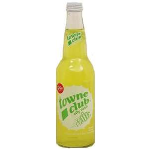 towne club city rush citrus flavor soda, 16 fl. oz., glass bottle 