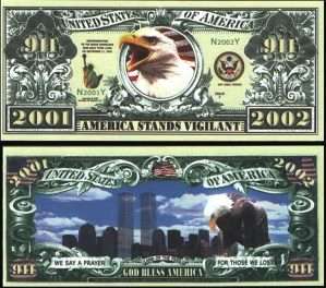 THE AFTER 911 WORLD TRADE CENTER DOLLAR BILL (2/$1.00)  