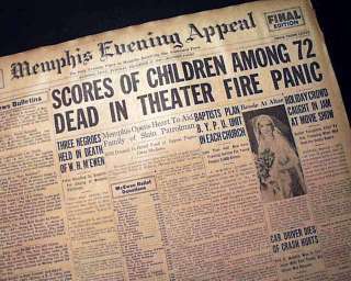 1929 GLEN CINEMA DISASTER Paisley Scotland in Newspaper  