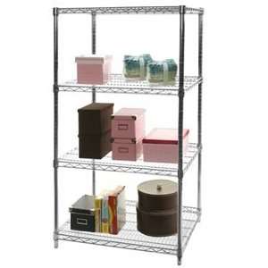   72h Chrome Wire Shelving Unit with Four Shelves: Furniture & Decor