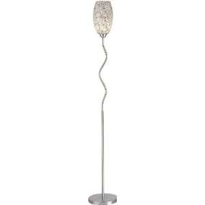   Floor Lamp with White Crackled Glass Shade   Calix
