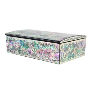   Pearl Inlaid Desk Wood Butterfly Design Business Name Card Holder Case