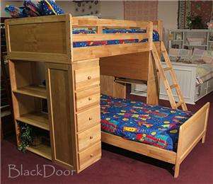 Complete Solid Wood Twin Bedroom Set   Loft Bed Has Desk/Dresser 