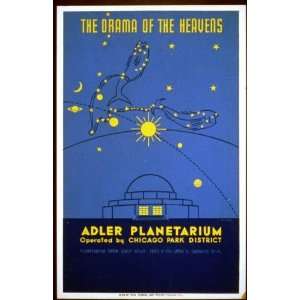  WPA Poster The drama of the heavens  Adler Planetarium 