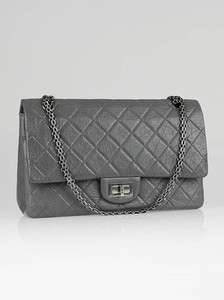 Chanel Grey 2.55 Reissue Quilted Classic 227 Jumbo Flap Bag  