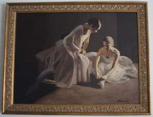 Original William Wolk oil painting ballerina ballerinas  