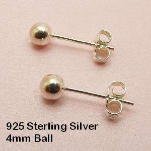  Sterling Silver 925 or 24K Smooth Ball STUD Post Earrings 3mm or 4mm