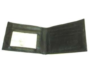Mens Genuine Leather Bi Fold Wallet (H 314 Black)  