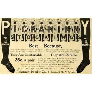  1905 Ad Pickaninny Stockings Socks Ribbed Egyptian Yarn 