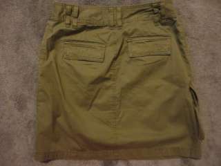 CREW Cargo Fatigue Green Knee Lenght Cotton Skirt sz 4  