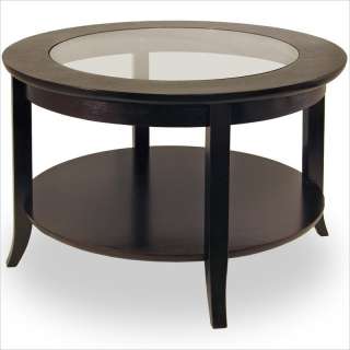 Winsome Genoa Round Wood w/Gls Top Coffee Table 021713922199  