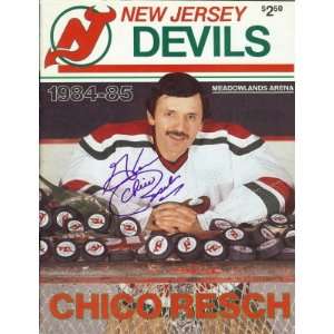  Glenn Chico Resch autographed New Jersey Devils Program 