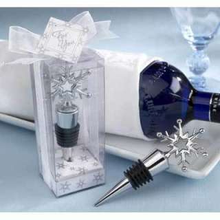 Snowflake Wine Bottle Stopper Winter Wedding Favors  