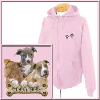   Pit Bull Terrier Puppy Bone Hoodie Sweatshirt Jacket S,M,L,XL,2X,3X,4X