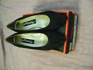 Vintage Proxy 3 Inch Black Suede Heels Pumps 9M  