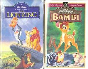   Lion King (VHS, 1995) & Bambi (55th Anniversary) 765362977031  