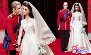 Barbie Doll Prince William and Catherine Kate Royal Wedding Set 