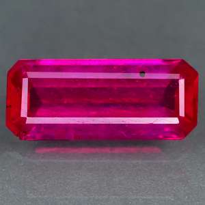 97ct EMERALD CUT NATURAL TORCH RED RUBY MOZAMBIQUE  
