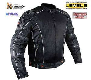   Men Black Mesh Armored Jacket with Breathable 3 Way Lining M 5X  