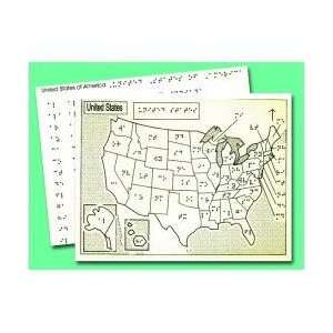  Braille Tactile Map of USA with List of State Capitols 