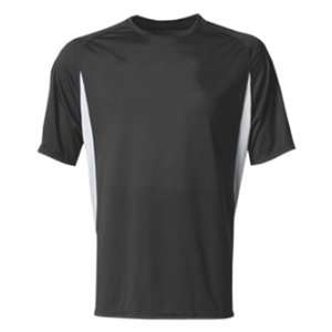 Custom Youth Cool Performance Color Blocked Crew BLACK/WHITE (BLW) YL 