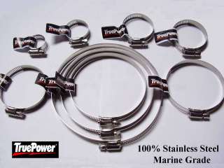 10PC HOSE CLAMPS WORM GEAR MARINE GRADE STAINLESS STEEL  