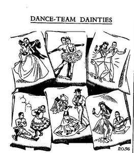   Hand Embroidery Designs Vintage Dance Team Couples Towels Quilt  