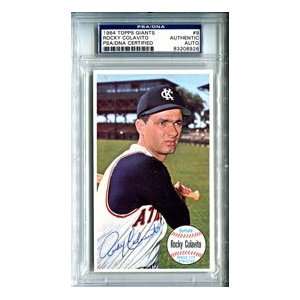 Rocky Colavito Autographed 1964 Topps Giants Card  Sports 