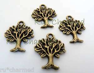 6pcs Bronze TREE Charms   Spiritual Wiccan Nature  