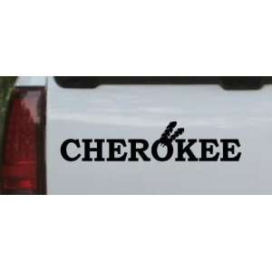 Cherokee Western Car Window Wall Laptop Decal Sticker    Black 26in X 