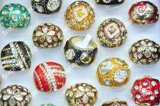 Wholesale lots jewelry 25pcs rhinestone enamel rings  