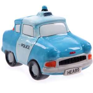  Ceramic 1960s UK Styled Blue Police Car Money Box: Home 