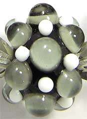   , WHITE & GRAY Handmade USA Glass Lampwork Beads by Eric Larson SRA