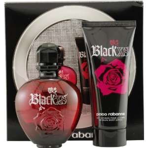 Black Xs By Paco Rabanne For Women Edt Spray 2.7 Oz & Body Lotion 3.4 
