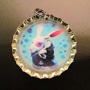 Alice in Wonderland White Rabbit charm necklace Tim Burton  