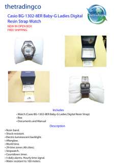 Casio BG 1302 8ER Baby G Ladies Digital Resin Strap Watch 400005133145 