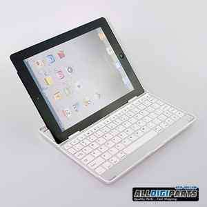 White Aluminum Cover Case + Bluetooth Wireless KeyBoard Dock Case for 