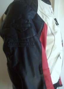   Davidson Leather Jacket Large or XL Rapid City Red White 97158 03VW