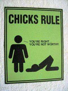 Chicks Rule Tin Sign Humor Teen Girls Room  