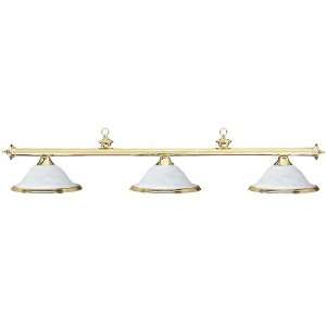   Brass Pool Table Lights with Alabaster Glass Shades