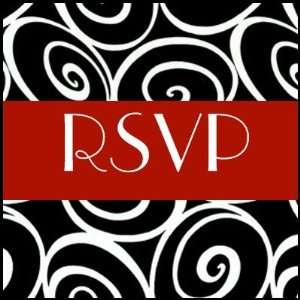   Black and White RSVP Wedding and Event with Red Stamp: Office Products