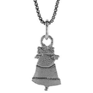 925 Sterling Silver Wedding Bells Pendant (w/ 18 Silver Chain), 1/2 
