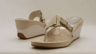 NEW NINE WEST US 10 41 WHITE LEATHER WEDGE SANDALS SHOES HEELS  